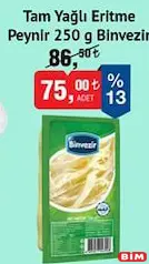 BİNVEZİR TAM YAĞLI ERİTME PEYNİR 250 G